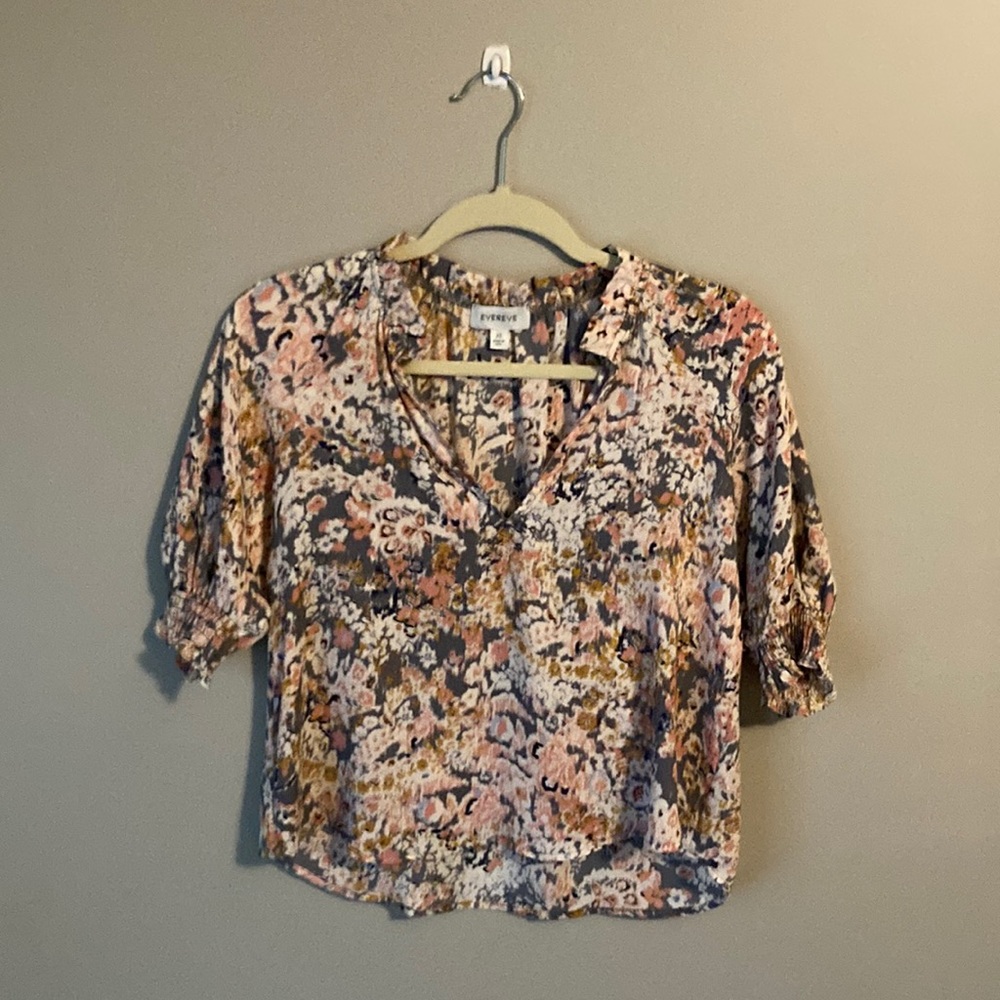 Evereve Flowered Blouse Top